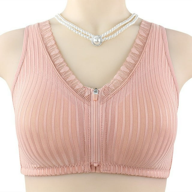Weiqiqre Womens Underwear Front Closure Post Surgery Compression Minimizer Bra with Adjustable Straps Wirefree Bras