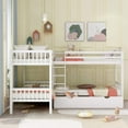 thumbnail image 4 of Harper & Bright Designs Twin L-Shaped Bunk Bed with Storage Drawers, Wooden Bunk Bed, White, 4 of 6