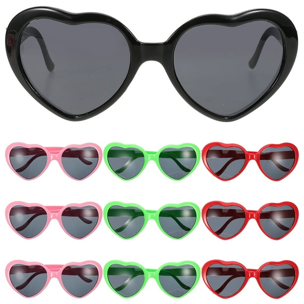 EeaseMX 10 gafas de sol de moda para mujer, con forma de corazón, para fiesta, accesorios para adultos (color aleatorio)