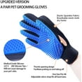 thumbnail image 4 of Pet Grooming Glove Hair Remover Brush Gentle Deshedding Efficient Pet Mitt Pet Massage Gloves Dog Cat Horse Long Short Fur (Pair - Right and Left Hand Blue, One Size Fits All), 4 of 5
