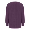 thumbnail image 4 of SEAOPEN Womens Puff Short Sleeve Sweater Crew Neck Pullover Tops Ribbed Knit Sweater Blouse under 10 Purple,XXXL, 4 of 5