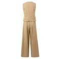 thumbnail image 5 of Trendy Women's Trousers Suit Set with Sleeveless Vest and Wide Leg Pants for Casual Styling, 5 of 5