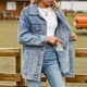 thumbnail image 4 of Chaqueta Vaquera de Larga para Mujer, , Ajustada, con Botones y Bolsillos Azul L, 4 of 10