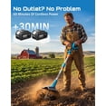 thumbnail image 4 of Seesii Cordless Tiller Cultivator Electric Garden Rototiller 2x4000mah Battery , 9In Tilling Width,7In Depth, Battery Powered Tiller for Cultivating, 4 of 9