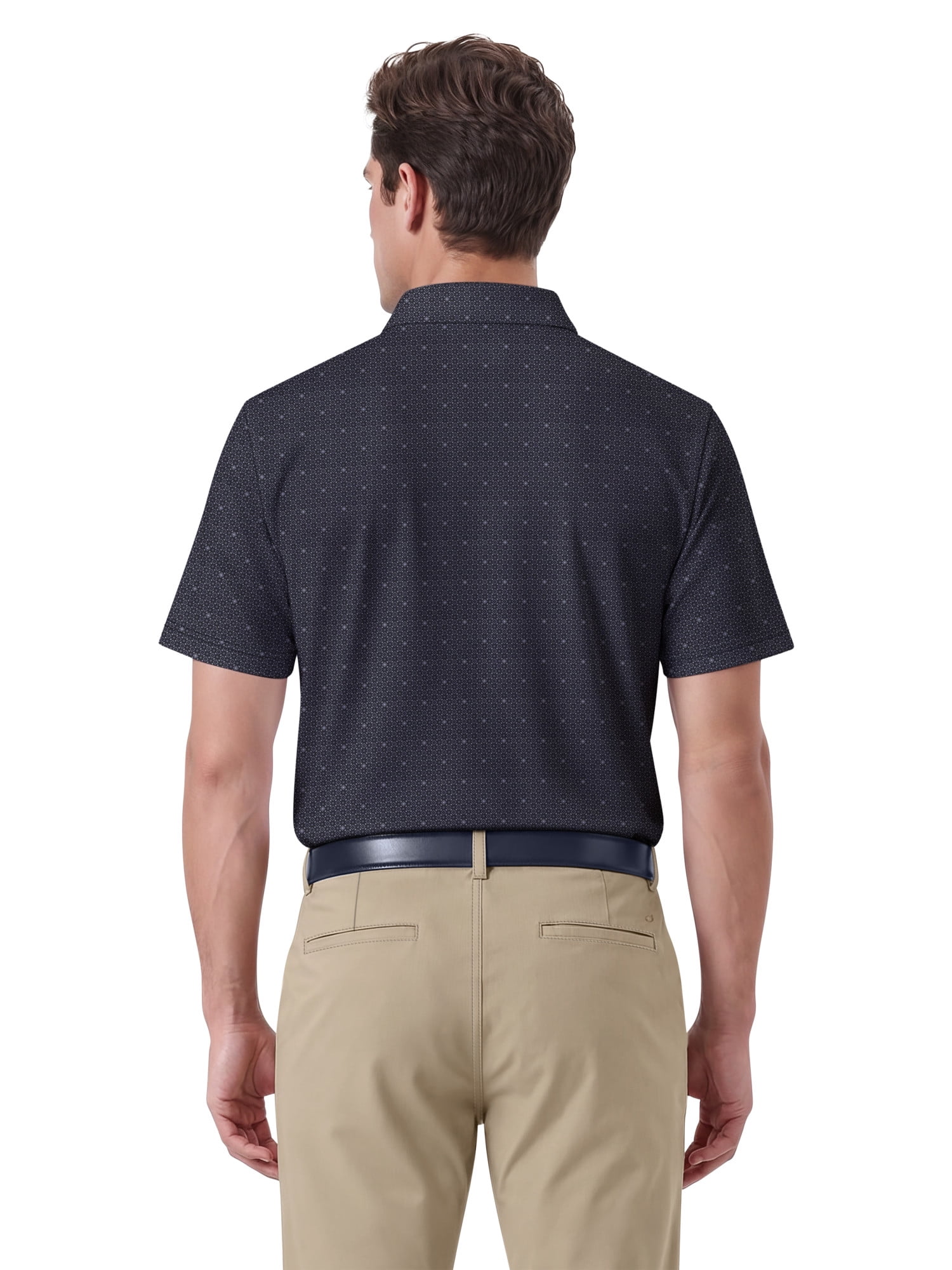 Ben Hogan Performance Men's & Big Men's Gentleman Geo Print Short Sleeve Golf Polo Shirt, Sizes S-4XLT