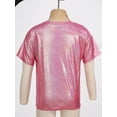 thumbnail image 6 of Eandarui Youth Girls Boys Sparkly Metallic Jazz Hip Hop Street Dance Tops Festival Party Dance Rose Red 170, 6 of 7