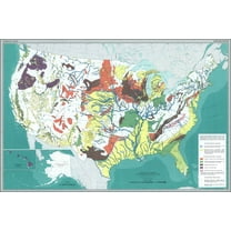 24"x36" Gallery Poster, map of Ground Water in united states pub 1970