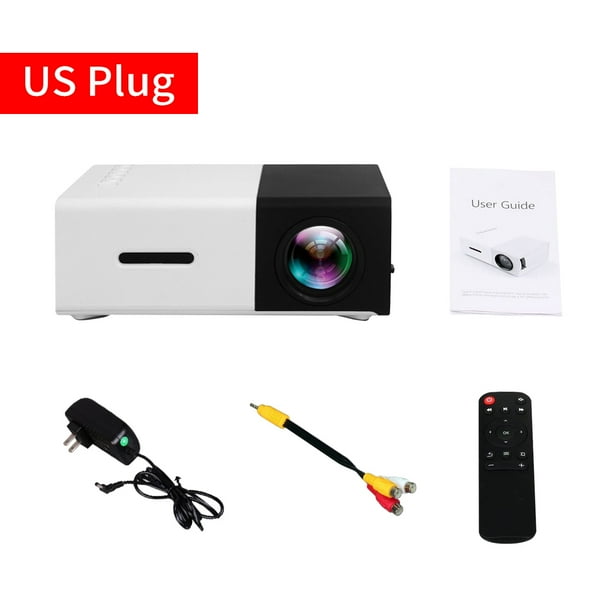 Proyector LED 1080P Proyector LED Home Theater TV Computadora Cámara Dispositivo de proyección, Blanco negro, Enchufe de EE. UU. Inevent EL001581-05