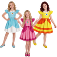 thumbnail image 3 of Youpwaven G'i'rls Princess Flutter Sleeve Cosplay Dress, Blue Video Game Character Costume, Birthday Party Halloween A-Line Outfit Size 7-8, 3 of 4
