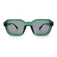 thumbnail image 4 of Retro Thick Plastic Minimal Rectangle Hipster Fashion Sunglasses Green - Black, 4 of 8