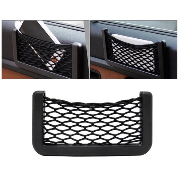 Universal Car Storage Net Pouch 2 Pack, GPS and Phone Holder String Bag for Auto Interior Organization and Easy Access TIKA