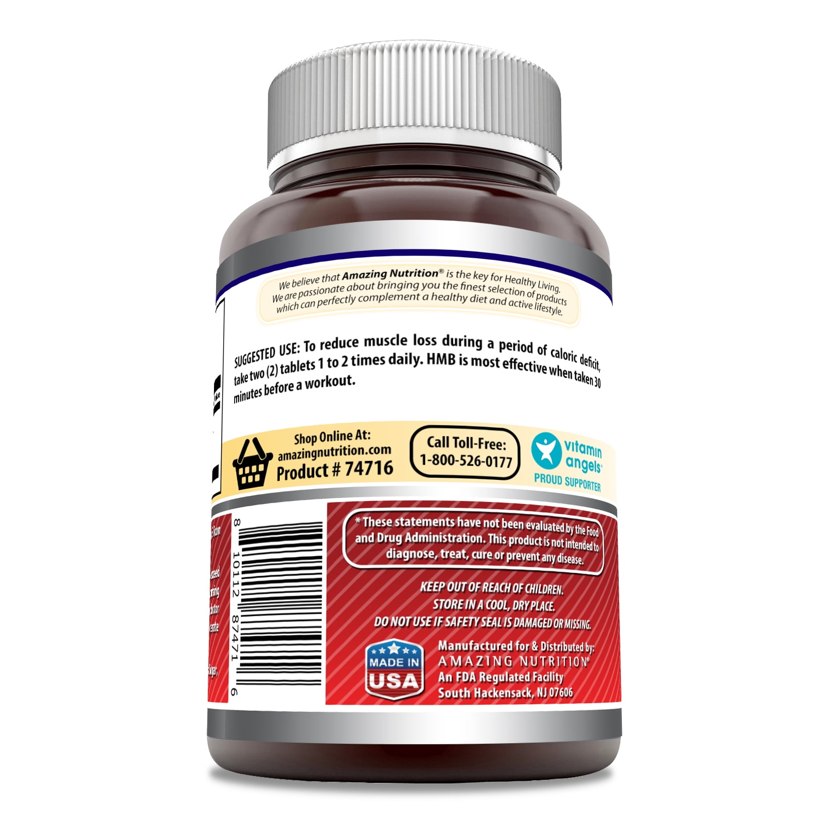 Amazing Formulas HMB 2000mg per Serving 240 Tablets Supplement | Non-GMO | Gluten Free | Made in USA