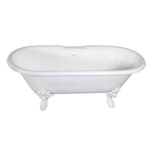 Traditional 72 in. Cast Iron Double Ended Clawfoot Tub - White
