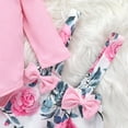 thumbnail image 4 of MYShe Clothes for Girls Toddler Girl Outfits Long Sleeve Shirt Overall Skirt Headband Set School Uniform Dress Light Pink,3-6 Months, 4 of 7