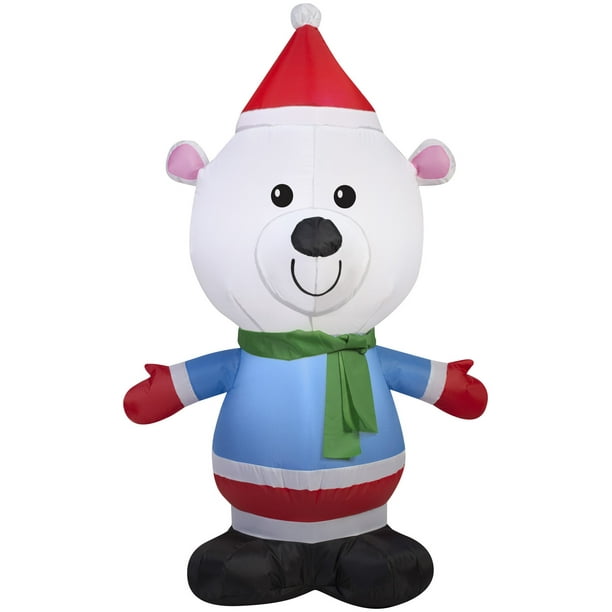 4' Airblown Polar Bear Christmas Inflatable