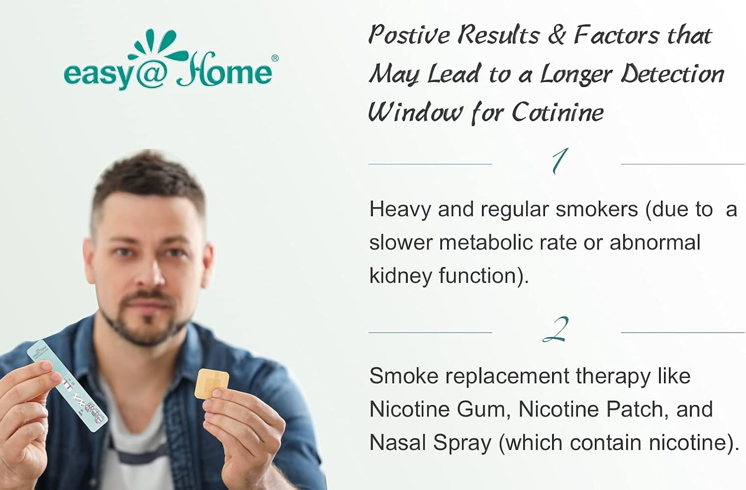 Easy@Home 10 Pack Nicotine Cotinine Urine Dip Test Strips Kit, 200 ng/mL
