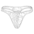 thumbnail image 6 of SGFCWSX Men's Lace Semi-Sheer Thong in One-Size** White Free Size, 6 of 6