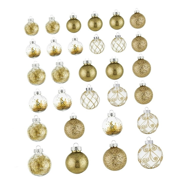 30 piezas de adornos colgantes para árbol de Navidad, adornos decorativos para colgar en la pared. Oro