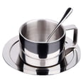 thumbnail image 1 of Taza De Café De Acero Inoxidable, Platillo, Cuchara, Juego De Tazas De Café De Doble Pared Minnieouse HA033223-00, 1 of 6