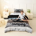 thumbnail image 4 of Catabedysis Happy Camping Print Twin Comforter Sets,Rustic Adventure Theme Bedding Set For Boys,Multicolor,Black Reversible,2pcs,1 Comforter and 1 Pillowcase, 4 of 7