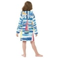thumbnail image 7 of FORMRS Niños Bathrobe Unisex Hooded Robe Soft Plush Pajamas Sleepwear, Size 2-3T, Green Sailboats, 7 of 7