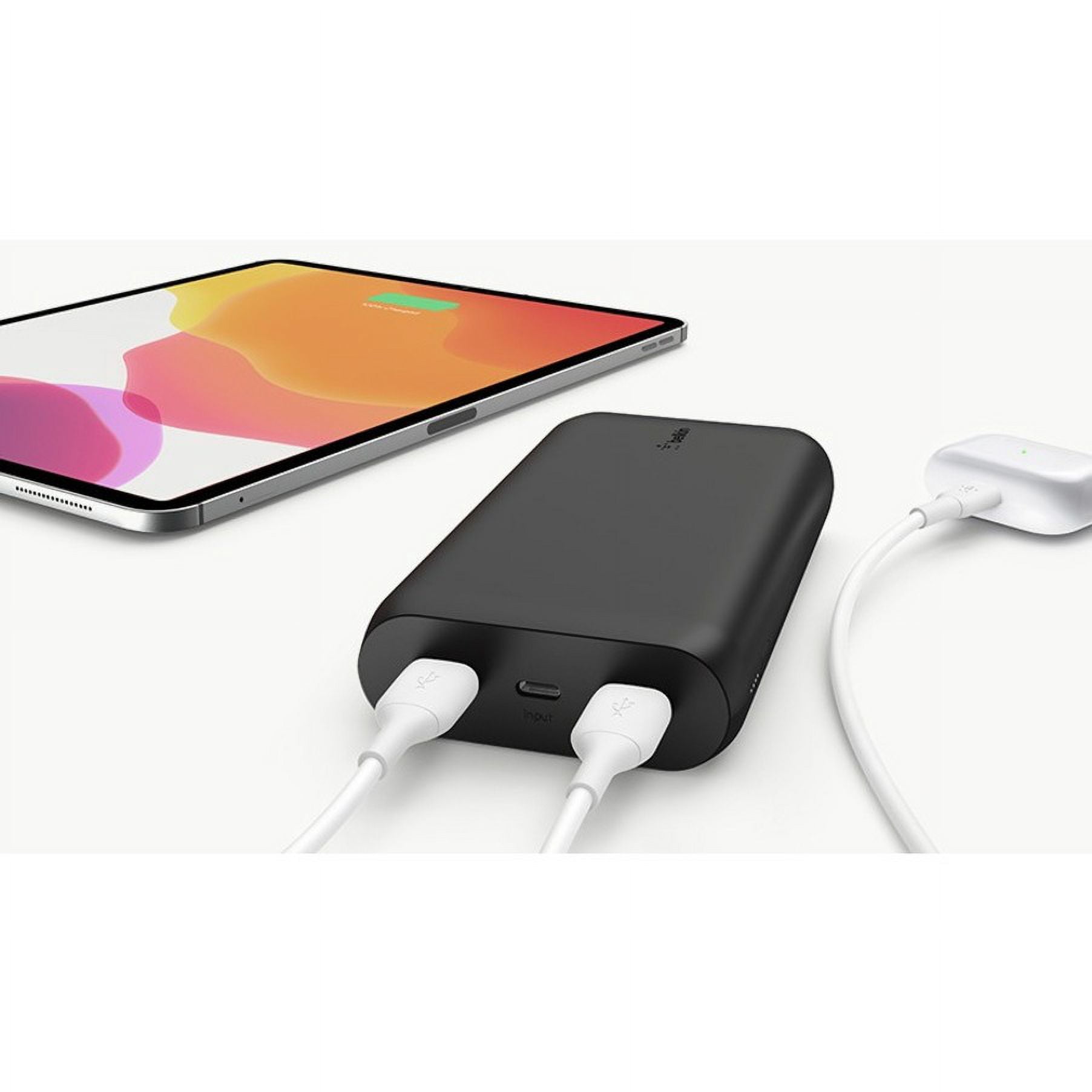 Belkin Portable Power Bank Charger 20K (Portable Charger Battery Pack w/Dual USB Ports, 20000mAh Capacity) for iPhone, iPad, AirPods and More, Black (BPB003btBK)