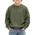 thumbnail image 3 of Tsivenald Boys Long Sleeve Shirts Cotton Crew Neck Sweatshirts Soft Pullover Tops for Kids(Army Green,Size 7-8 Years), 3 of 5