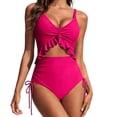 thumbnail image 2 of Hrsba 1 Piece Swimsuits Women Solid Color with Padded Cups No Underwire Loose Casual Bathing Suits for Women Summer Beach Wear Swimwear, 2 of 5