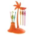thumbnail image 1 of Paquete de 7 piezas de tenedores de plástico Yuyangstore Juegos de tenedores de frutas de plástico naranja, 1 of 8