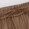thumbnail image 7 of Lindreshi Cargo Pants Women Clearance Fashion Women Solid Pockets Drawstring Casual Mid Waist Leather Long Pants, 7 of 7