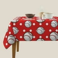 thumbnail image 5 of Zufioo Cute Baseball Print Square Decorative Tablecloth, Wrinkle-resistant, Waterproof and Oil-resistant Tablecloth Coffee Table Cloth, Suitable for Restaurants-54"x54", 5 of 8