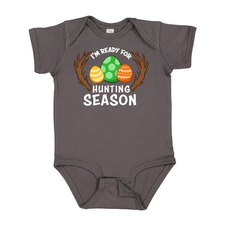 

Inktastic I m Ready for Hunting Season Easter Eggs and Antlers Gift Baby Boy or Baby Girl Bodysuit