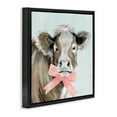 thumbnail image 3 of Stupell Industries Cow with Pastel Ribbon Animals Painting Black Floater Framed Canvas Art Print Wall Art, 18 x 18, 3 of 9