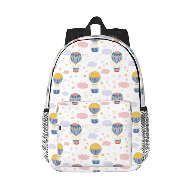 Lukts Hot Air Balloon Pattern 15 Inch Student Backpack, Waterproof Laptop Backpack with Adjustable Shoulder Straps, Lightweight Travel, Campus Backpack, Unisex