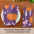 thumbnail image 6 of 6 Pack 20'' x20" Satin Table Napkins Dinner Napkins for wedding Party Decoration events Orange Pumpkins and Flowers, 6 of 6