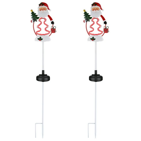 

LANTRO JS Christmas Santa Solar Light Stake