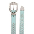thumbnail image 3 of Women's Western Cowgirl Alligator Rhinestone Studded Leather Belt, 3 of 4