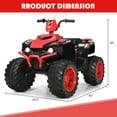 thumbnail image 4 of Costway 12V Kids 4-Wheeler ATV Quad Ride On Car w/ LED Lights Music  USB Red, 4 of 11