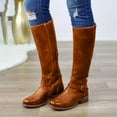 thumbnail image 2 of Mepaouo Knee-High Boots for Women Round Toe Leather Tall Long Boots Heel Walking Boots, 2 of 6