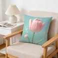 thumbnail image 6 of Tulip Print Faux Fur Throw Pillow Covers - 45cm Double-Sided Short Plush Cushion Cases, Spring Floral Decor for Sofa, Couch & Bedroom, No Insert, 6 of 8