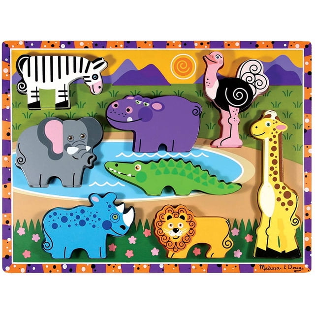 Rompecabezas Safari Melissa & Doug con 8 piezas Hecho de Madera Infantil MD-9454