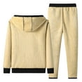 thumbnail image 6 of guisaled Men Sweatsuits Sets Sherpa Lined Fleece Tracksuits 2 Piece Hoodeis Full Zip Sweatsuits Set Winter Warm Sweatpants Suits Outfit, 6 of 7