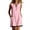 Pink, variant on Shift Dress for Women Sleeveless V Neck Button Front Dresses Casual Summer Contrast Trim Mini Dress with Pockets, M