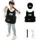 thumbnail image 5 of Disfraz de agente del FBI para niños, disfraz de Cosplay, chaleco del FBI, sombrero, accesorios para niños, uniforme de policía SWAT para fiesta de Carnaval de Halloween, 5 of 5