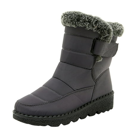 

Fashion Women Winter Water Proof Flat Hook Loop Keep Warm Snow Boots Comfortable Mid Boots Shoes