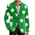 thumbnail image 5 of Levmjia Men's Suit Jacket Corduroy Blazer St. Patrick's Day Green Shamrocks Print Single - Breasted Pocket Stretch S - 4XL Formal Casual Party Outfit, 5 of 8