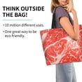 thumbnail image 2 of Balery Beef Steaks Bolsa Tote Estilo Estético con Cremalleras, Bolsa de Hombro, Bolsa de Compras Grande y Plegable, 2 of 8