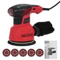 thumbnail image 1 of Máquina de lijado Lijadora orbital aleatoria Lijadora orbital eléctrica de 300 W, 13000 RPM con 6 velocidades variables, lijadora de palma con 5 papeles de lija y bolsa para el polvo para lijado, 1 of 7