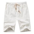 thumbnail image 2 of MRULIC jeans for men Washed Fashion Shorts Pants Summer Men's Beach Casual Pants Cropped Men's pants Men Board Shorts White + 4XL, 2 of 9