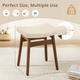 thumbnail image 6 of Carolayne Vintage Vanity Stool, Upholstered Non-Slip, Linen with Brown Legs, 6 of 7